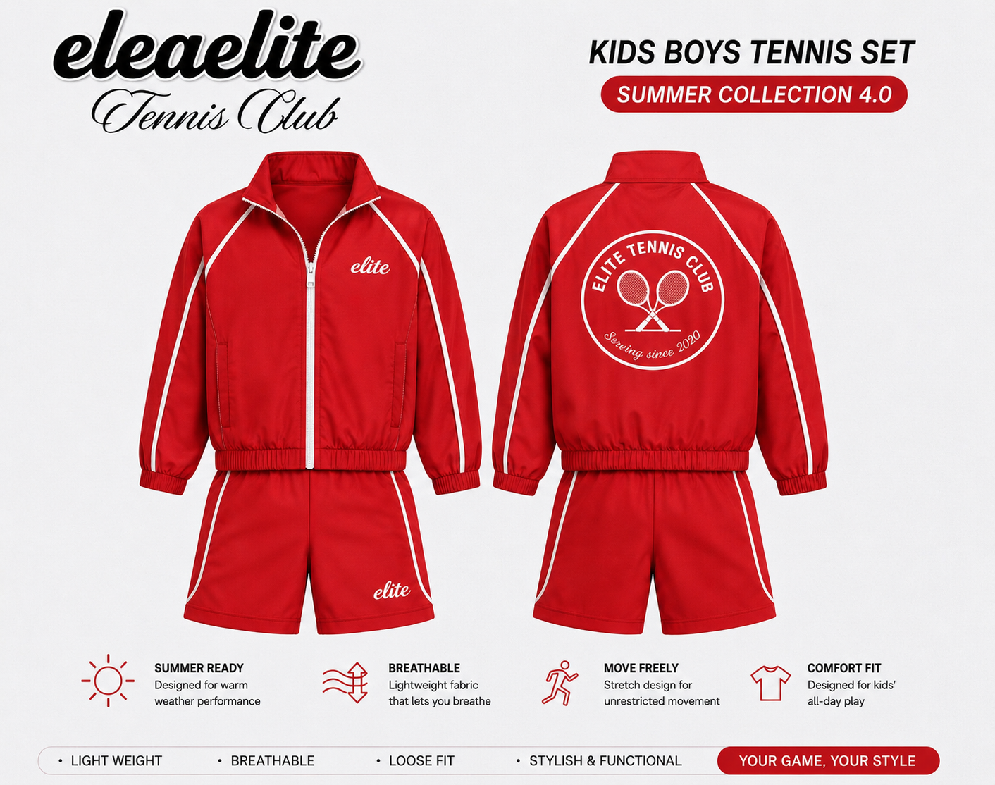 Elite kids boy short set pre-order